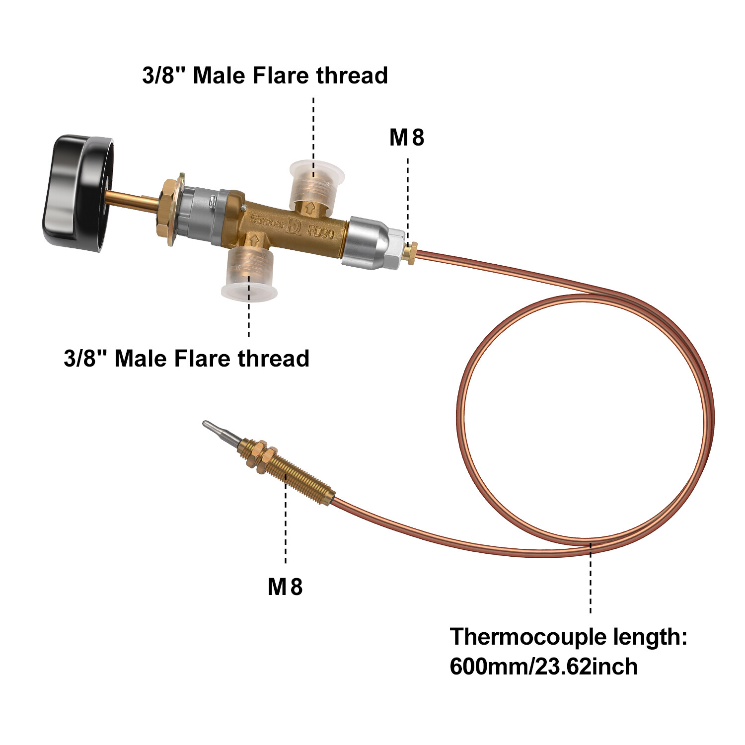 Low Pressure LPG Propane Gas Fire Pit Flame Failure Safety Control Valve Kit US gallery