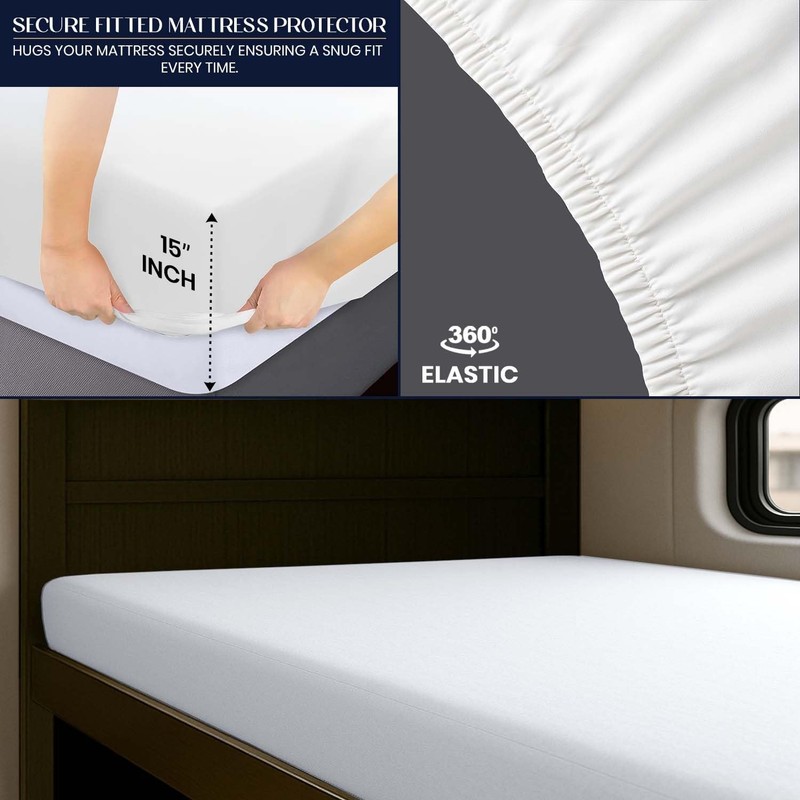 Waterproof RV Bunk Cot Bed Mattress Protector 31"x75" for Narrow Twin Camping... gallery