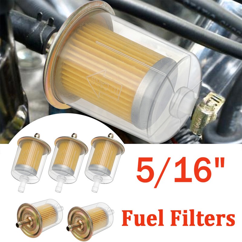 5Pc High Performance Universal 5/16" Fuel Filter Industrial Inline Gas Fuel Line gallery