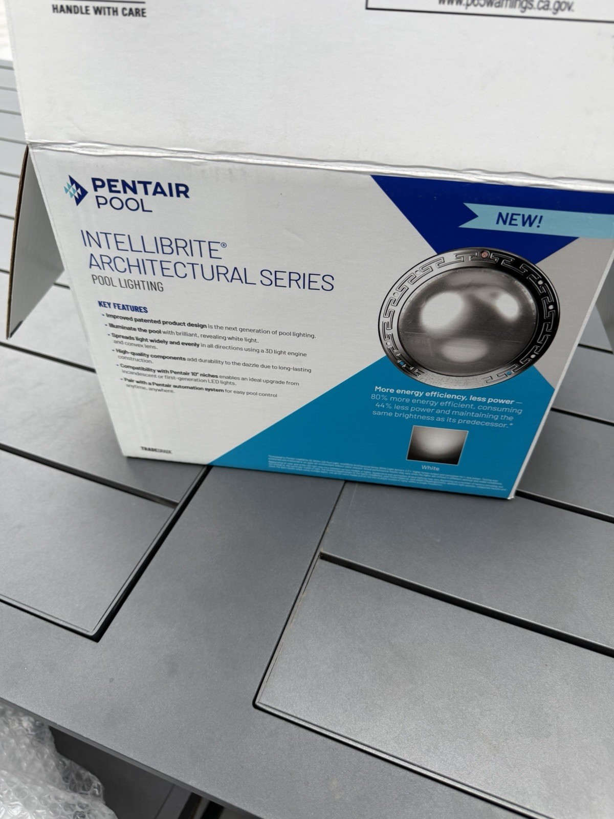Pentair 602144 IntelliBrite White LED Pool Light Fixture 12V, 50' Cord Used gallery