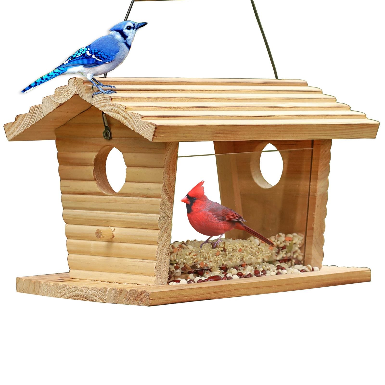 STARSWR Bluebird Feeder Outside,Mealworm Bird Feeder for Outdoors Squirrel Pr... gallery