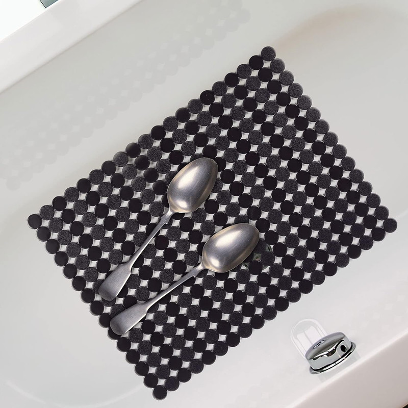 2 Pack Kitchen Sink Mat PVC Sink Protector Grid Fast Drain Cut To Fit Black gallery