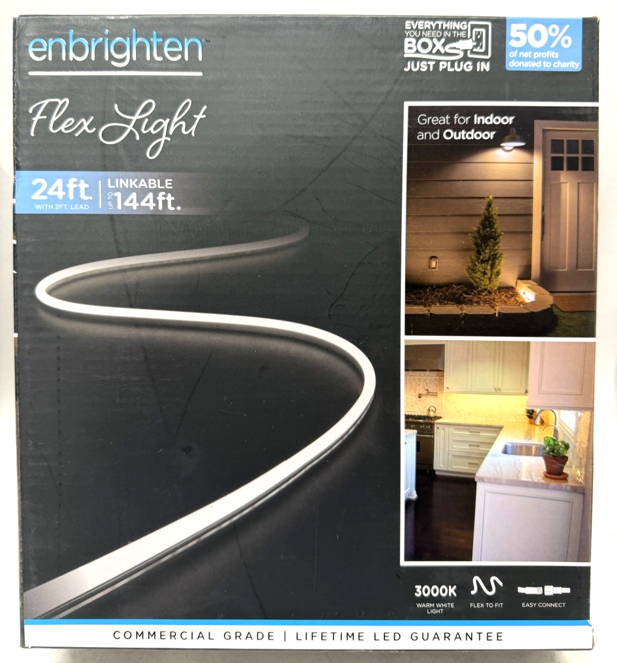 24 Feet Enbrighten Flex Strip Light Warm White 3000K Linkable Indoor/Outdoor LED gallery