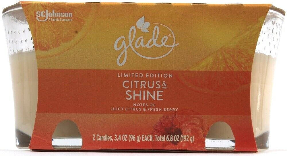 1 Glade SCJohnson Limited Edition Citrus & Shine Hint Of Fresh Berry 2Pk Candles gallery