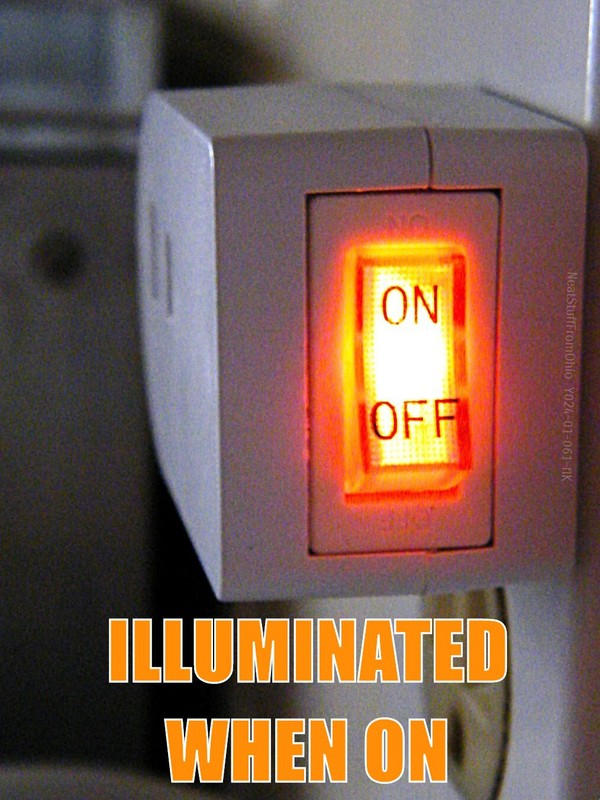 PLUG-IN POWER SWITCH, ON/OFF, TWO-PRONG, POLARIZED, ILLUMINATED, 125VAC gallery