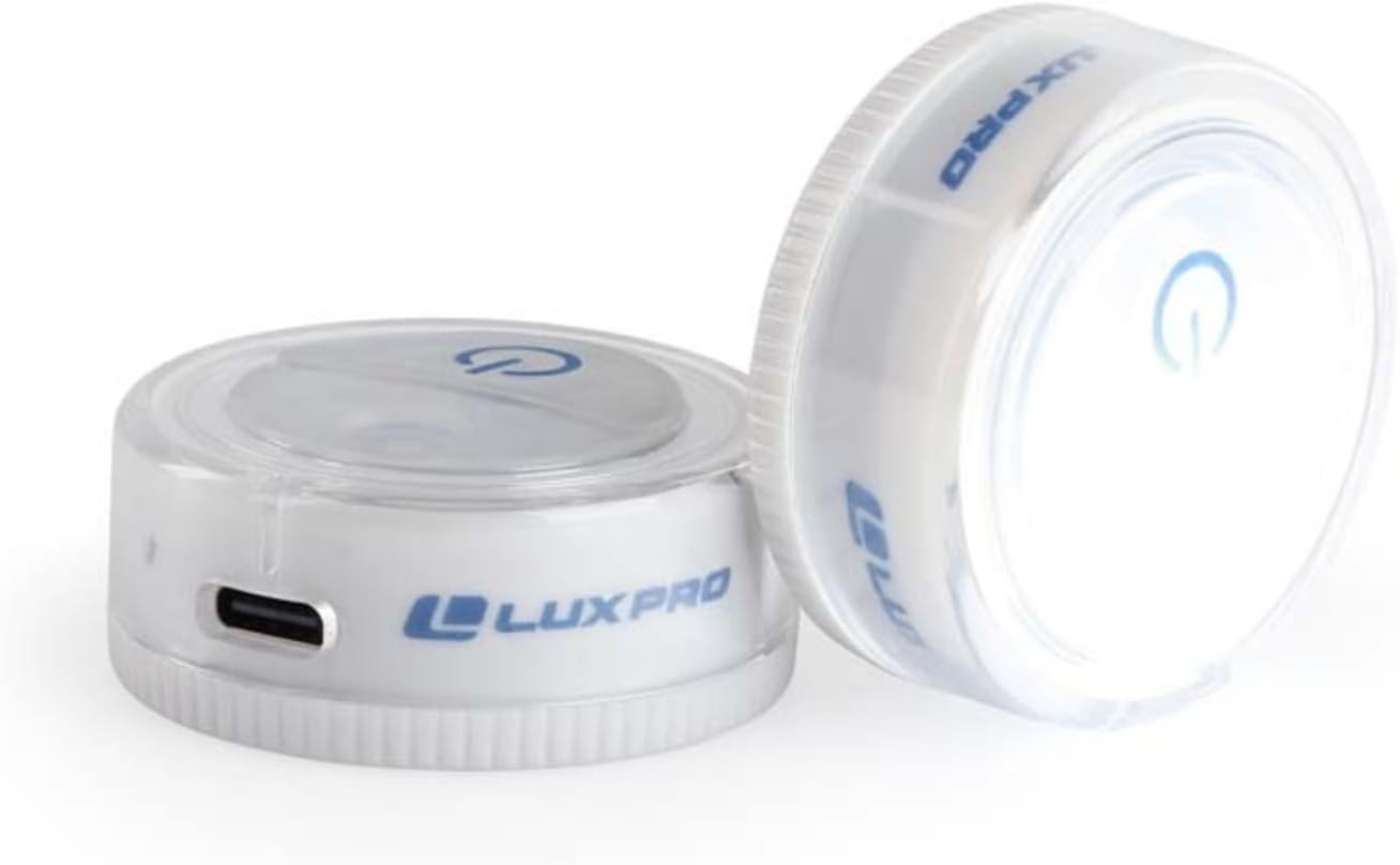 LUXPRO Waterproof Micro LED Rechargeable Puck Lights - Mini Puck Lights - 2 Pack gallery