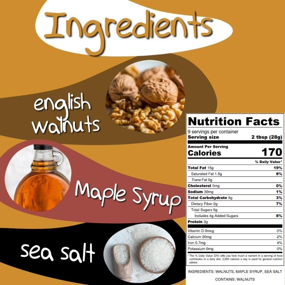 Maple Walnut Butter Healthy Snack 9 oz Keto Vegan Low Carb Gluten Free Superfood gallery