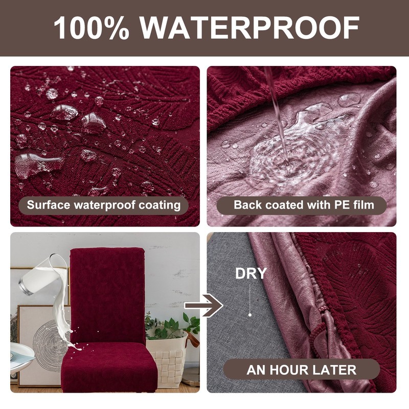 4/6 elastic leaf pattern chair covers for restaurant decoration and protection gallery