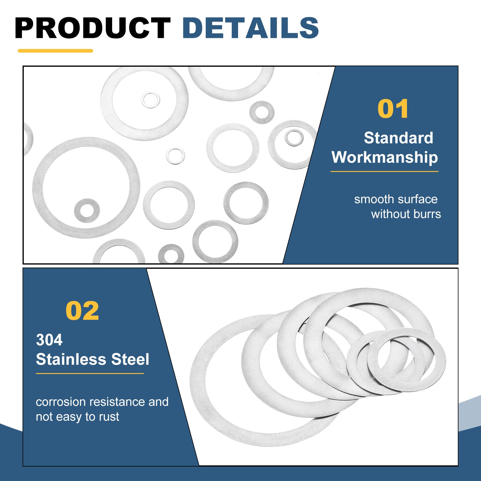 80 Pieces 304 Stainless Steel Flat Washers, M5x8x0.5mm for Ultra Thin Thin Thicknesses gallery