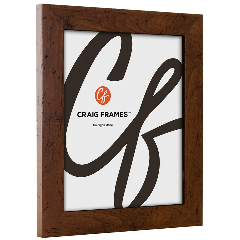 Craig Frames 1.25" Flat Distressed Rustic Brown Picture Frame gallery