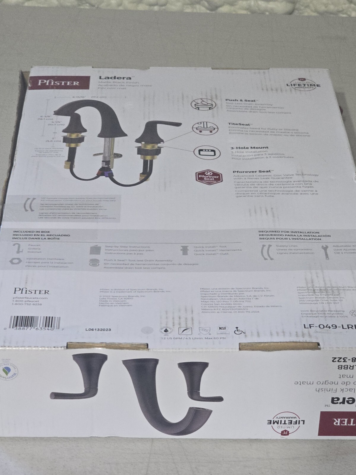 Pfister Ladera Widespread 8 Inch Bathroom Faucet - Black gallery