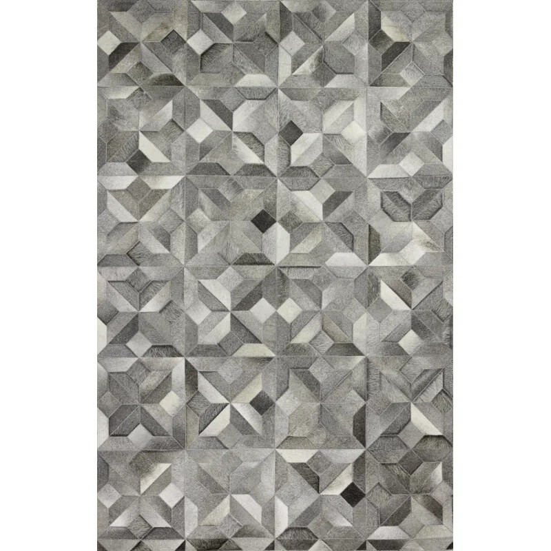 3D Effect Rug Dark tone Grey on Patchwork Handmade Carpet For Home Area gallery