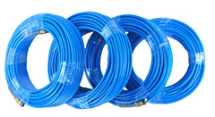 4 – 100 FT 1/4″ NPT Fitting Air Compressor PU Hose Roofing Framing Carpentry
