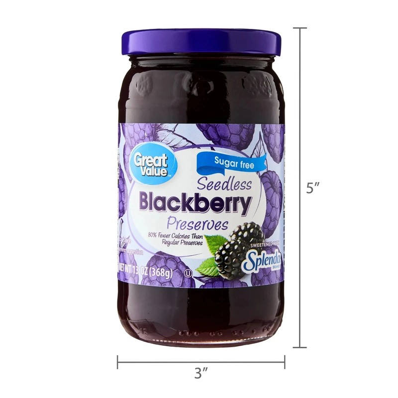 (2 pack) Great Value Sugar-Free Seedless Blackberry Preserves, 13 oz... gallery