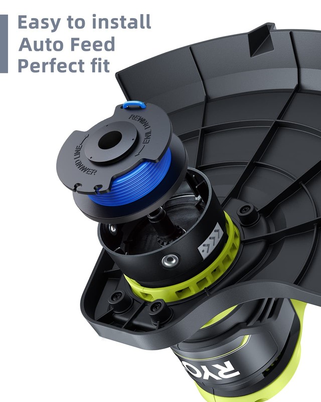 Weed Wacker String Replacement Compatible with Ryobi 6 Spools & 1 Cap, Blue gallery