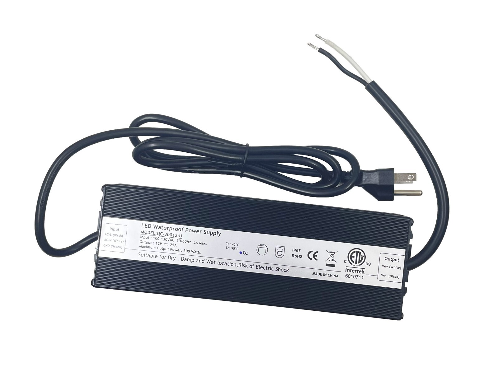 ETL Listed 300W LED Driver IP67 Waterproof Power Supply AC to DC Transformers gallery