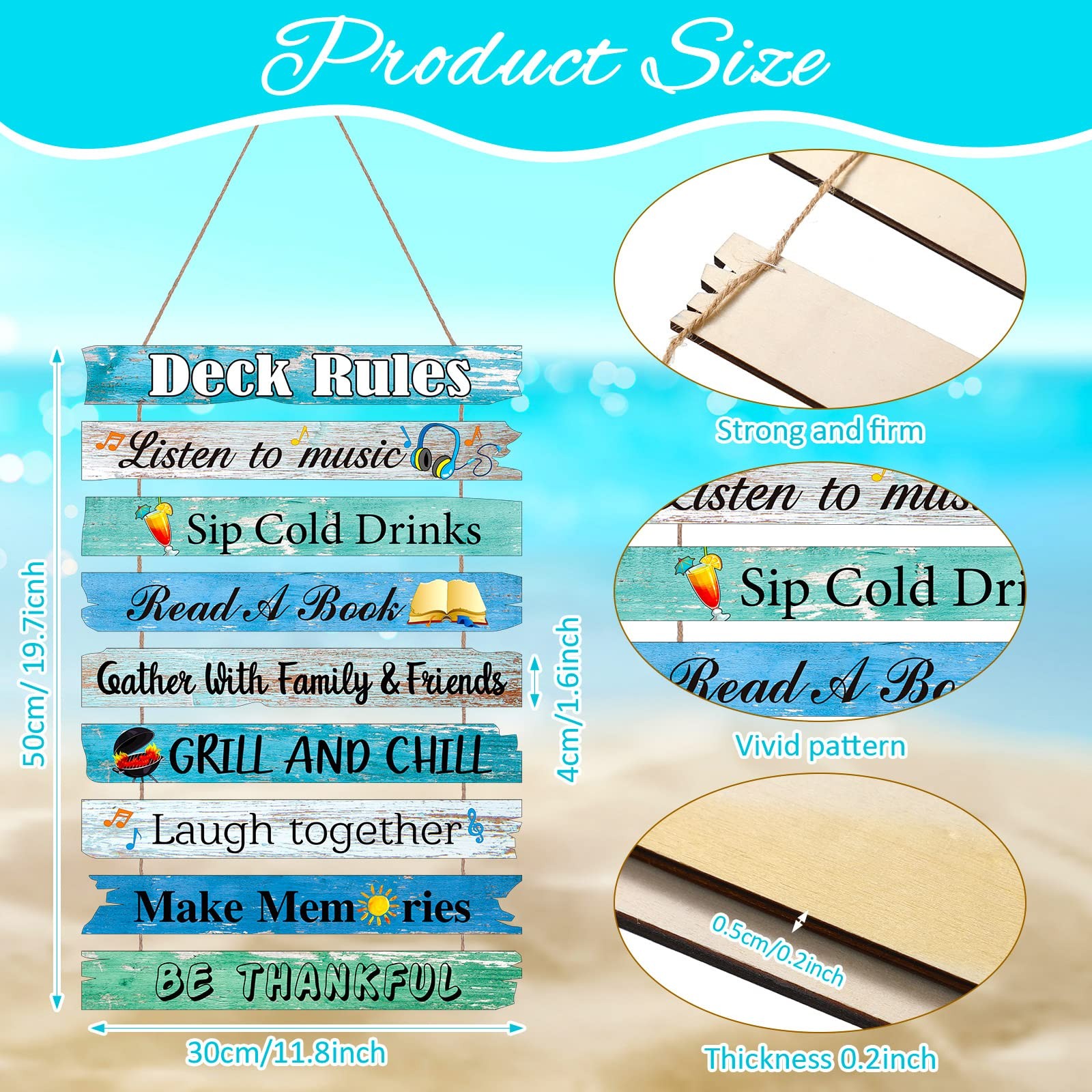 Deck Decorations Outdoor Deck Rules Sign Wall Art Porch Camping Summer Pool Dock gallery