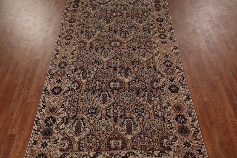Vintage Muted Wool Bakhtiari Geometric Nomadic Hand-knotted Area Rug 5x10 Carpet gallery