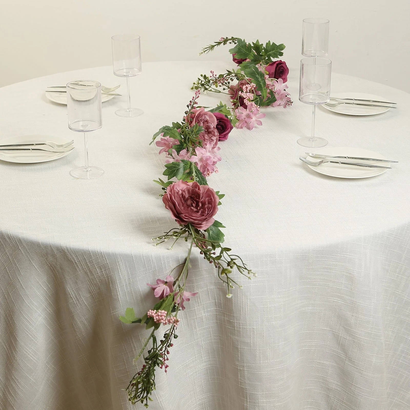 DUSTY ROSE 6 ft Artificial Rose Peony Flower Garland Wedding Party Decorations gallery