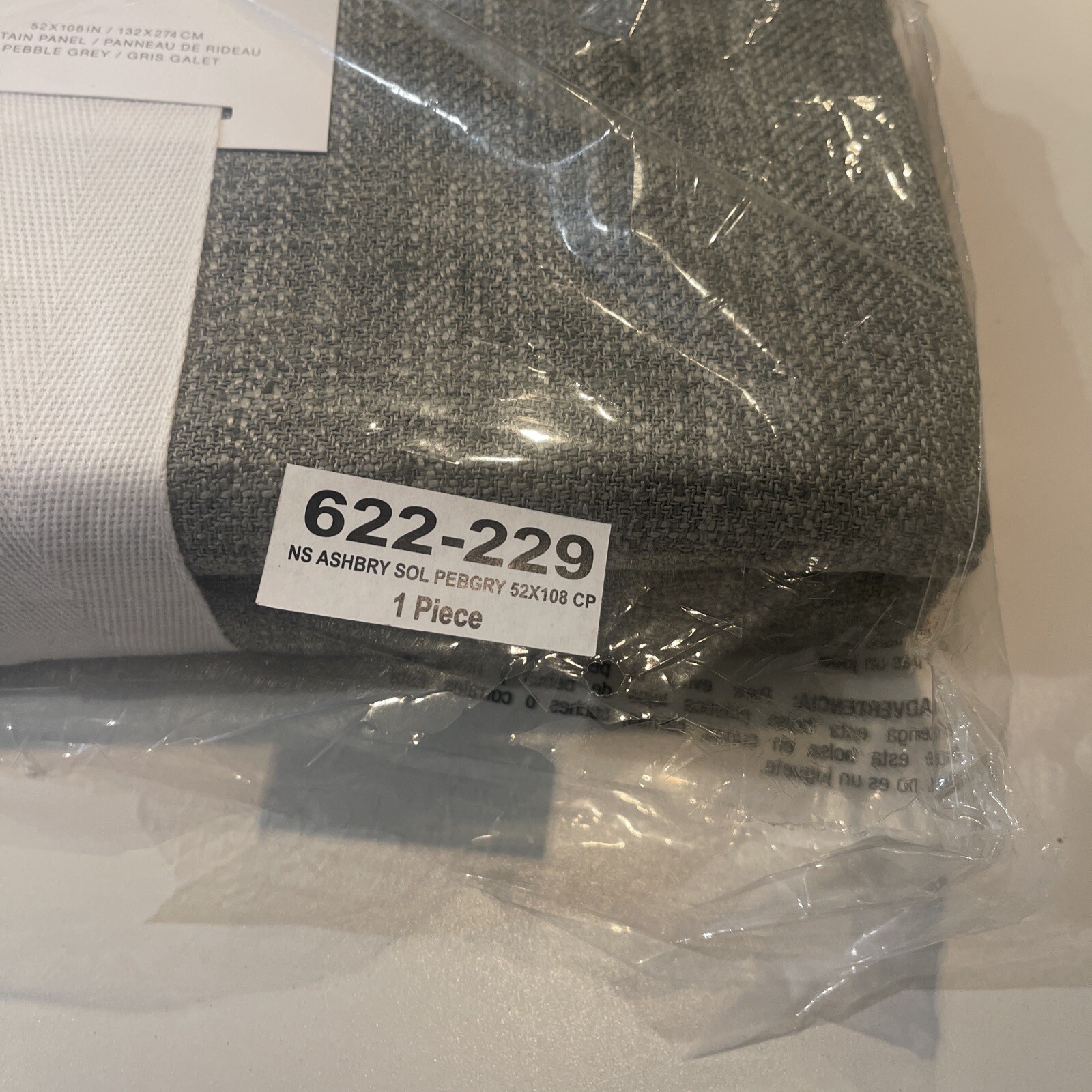 Crate And Barrel Texture Poly Blackout Curtain Panel 52 X 108 In Pebble Grey gallery