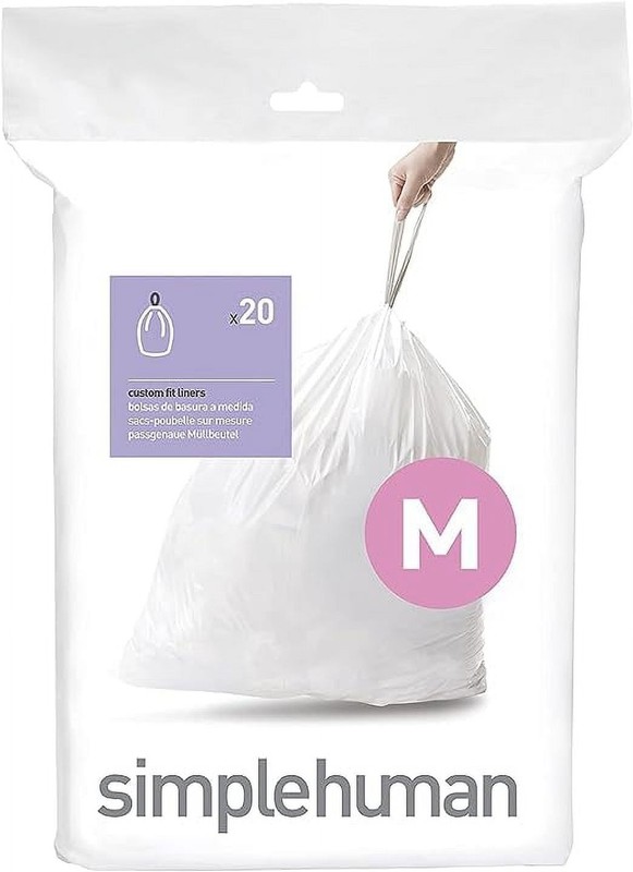 Simple Human Code M Custom Fit Drawstring Trash Bags, 20 Count- 4 Pack gallery