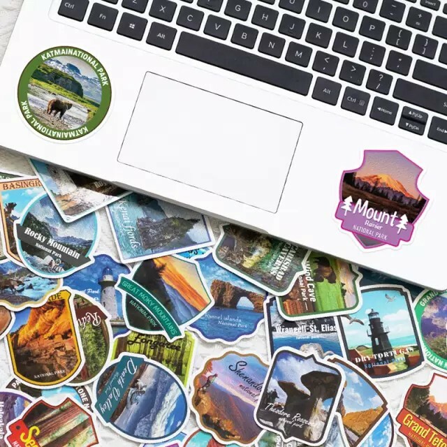 National Park Sticker Pack Set 62 Pcs Adventure Nature Outdoors Hiking Camping gallery