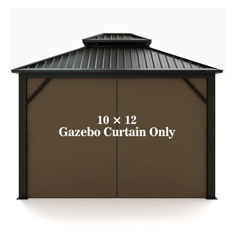 Universal Replacement Privacy Curtain for 10' x 12' Gazebo - Outdoor Side Wall P gallery