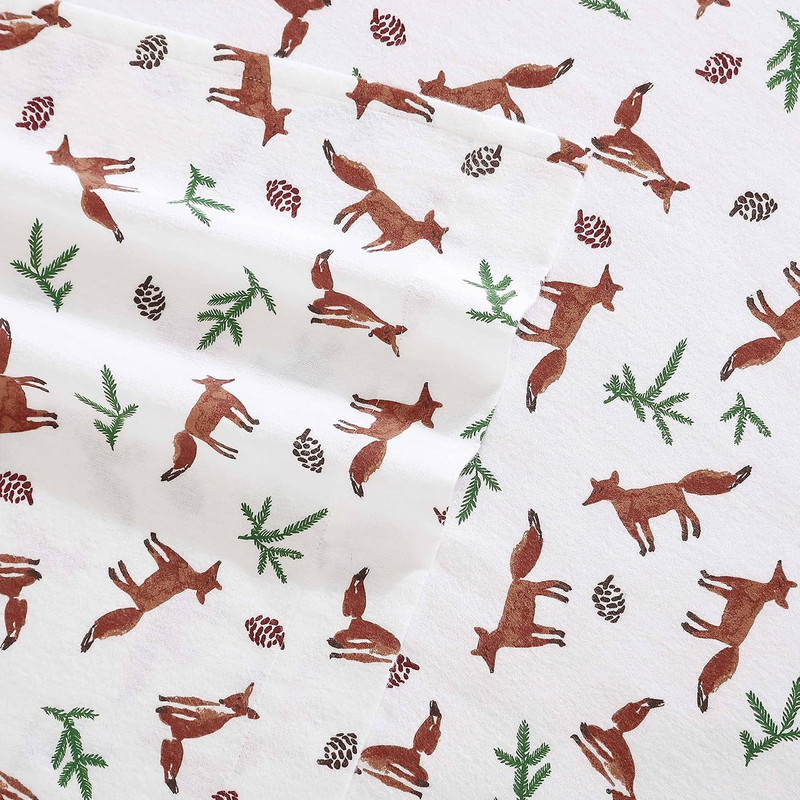 King Flannel Sheet Set - Soft, Cozy Fox Trail Orange Bedding gallery