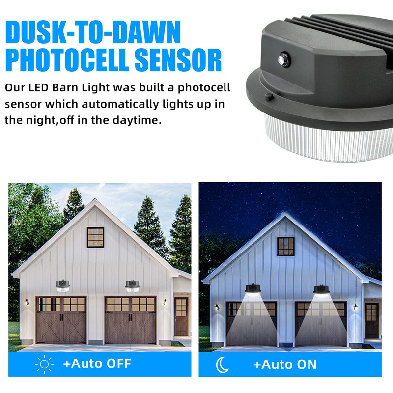 LED Barn Light 75Watt, 8400lm Dusk to Dawn Yard Lighting with Photocell, US Ship gallery