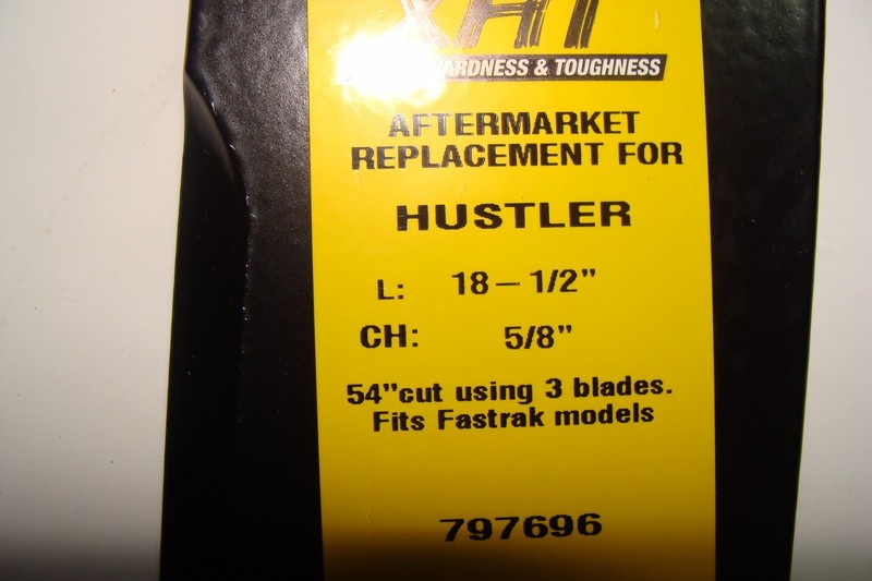 3 REPL XHT HD USA BLADES EXCEL HUSTLER 797696 601124 54" RAPTOR SD FASTRAK X gallery