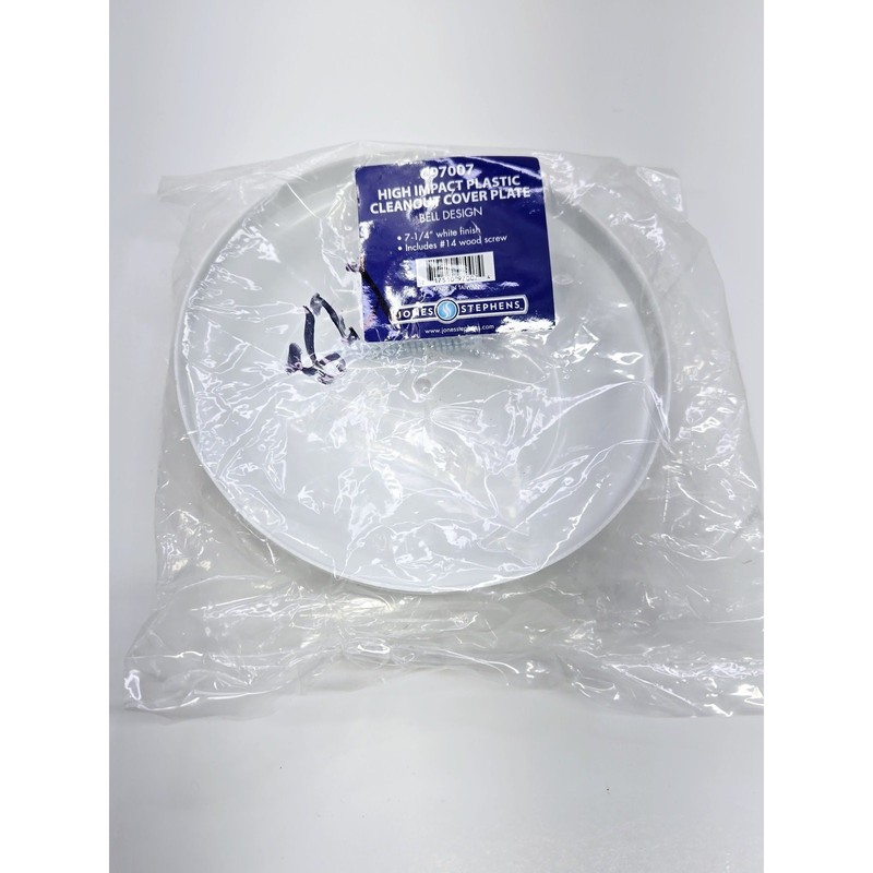 Jones Stephens C97007 7-1/4" Bell Design Cleanout Cover Plate - White gallery