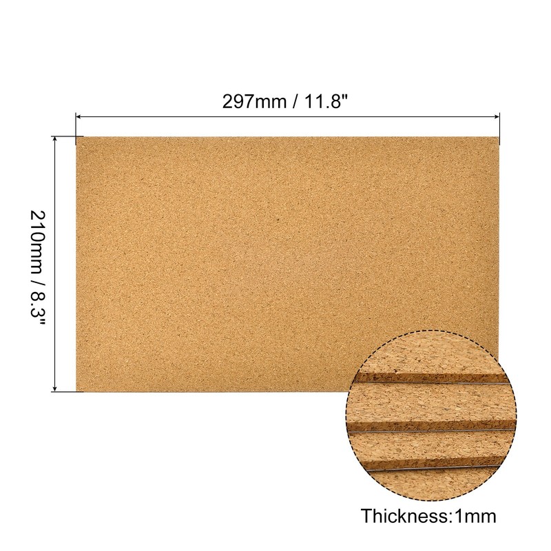8pcs Self-Adhesive A4 Size Cork Sheets 8.3" x 11.8" Cork Backing Sheets gallery