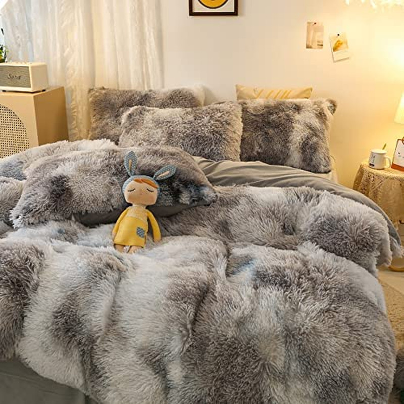 Shaggy Plush Duvet Cover Set Super Soft Fluffy Faux Fur Comforter Cover Set Luxu gallery