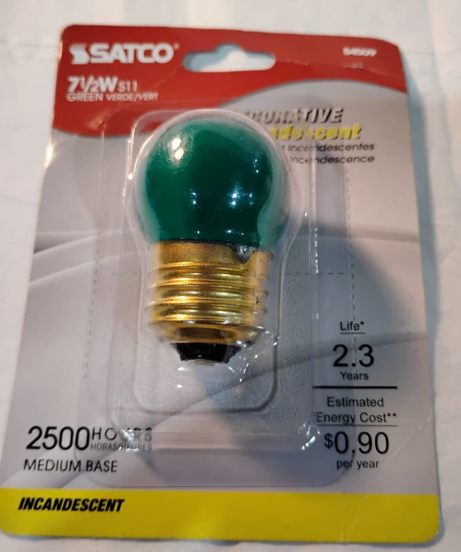 Satco S4509 120V 1/Card Medium Base 7.5-Watt S11 ,Lamp LIGHT BULB gallery