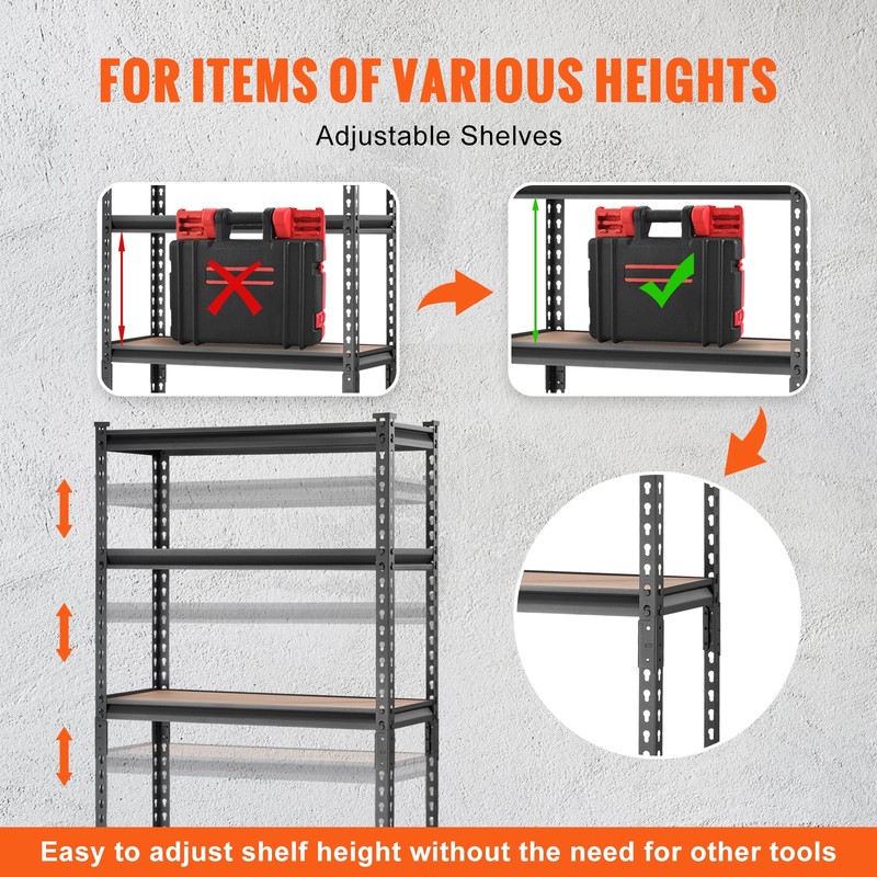 Storage Shelving Unit Garage Storage Rack 5-Tier Adjustable 2000 lbs Load gallery
