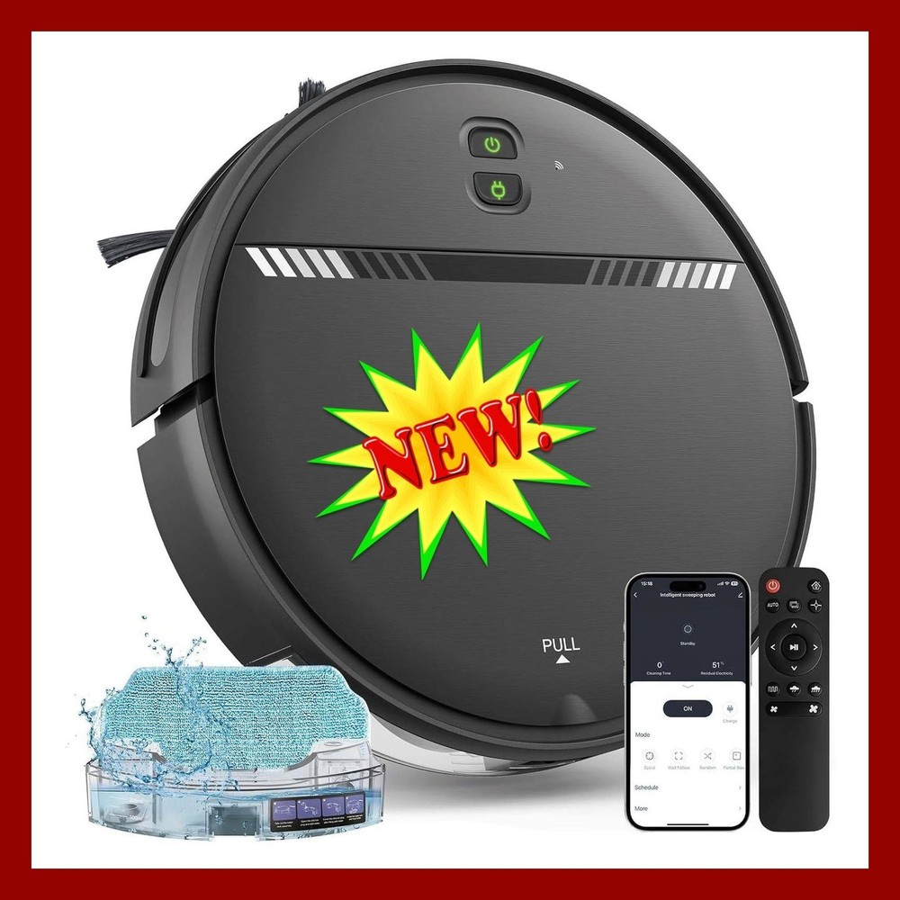 BR151 Robot Vacuum and Mop Combo 2-in-1 WiFi App Voice Control 2300Pa Suction