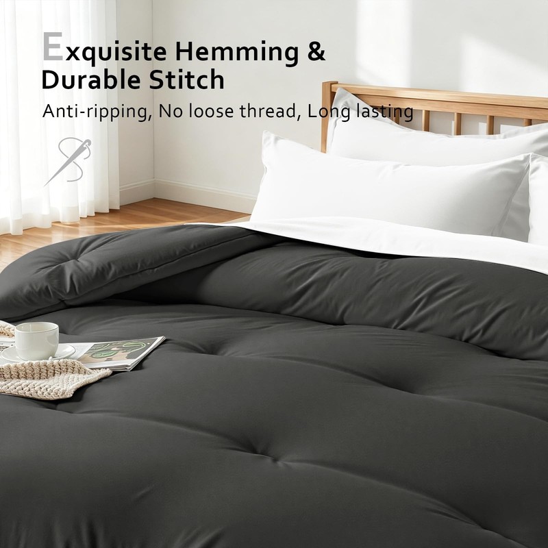 Easthome Comforters Full Size All Season Quilted Bed Comforter Ultra-Soft Down A gallery