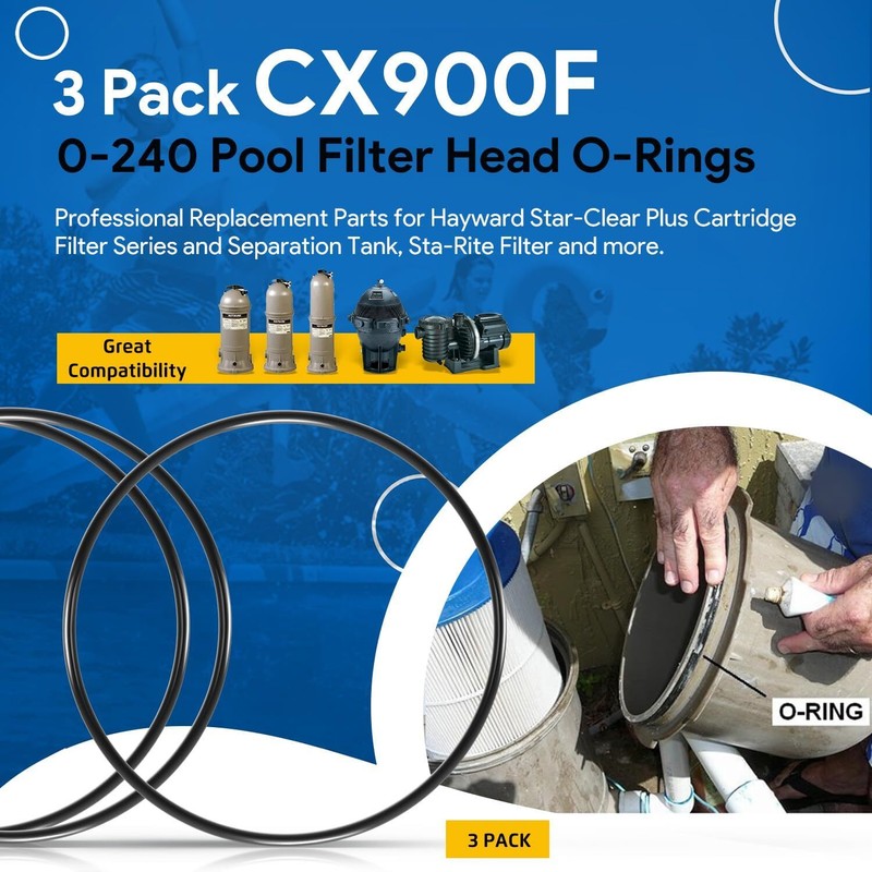 3PCS 0-240 Filter Head Tank Lid O-Ring CX900F For Hayward Star-Clear Plus Pool gallery