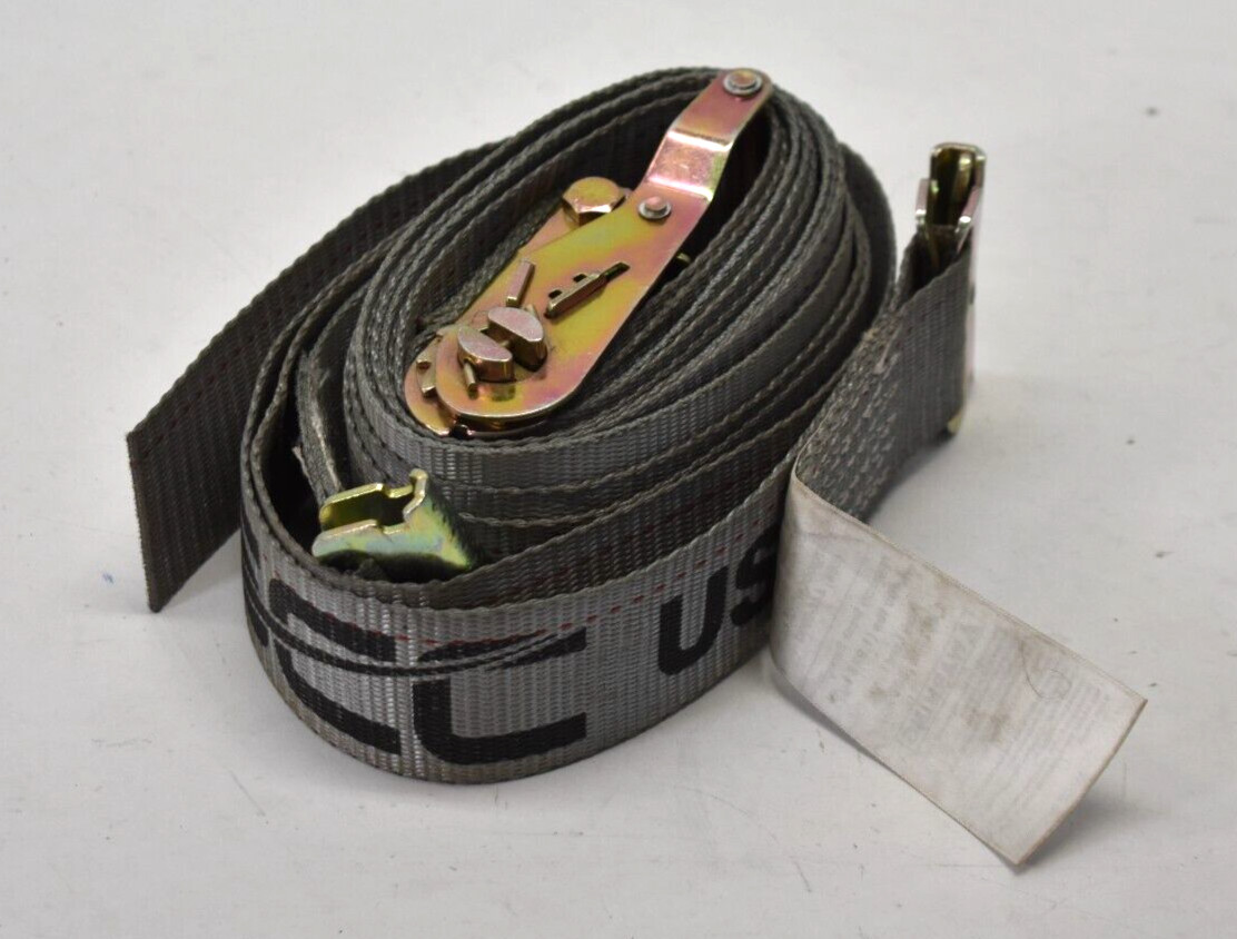 US Cargo Control USCC Ratchet Strap w Spring E Fitting 2" x 16' Gray USED gallery