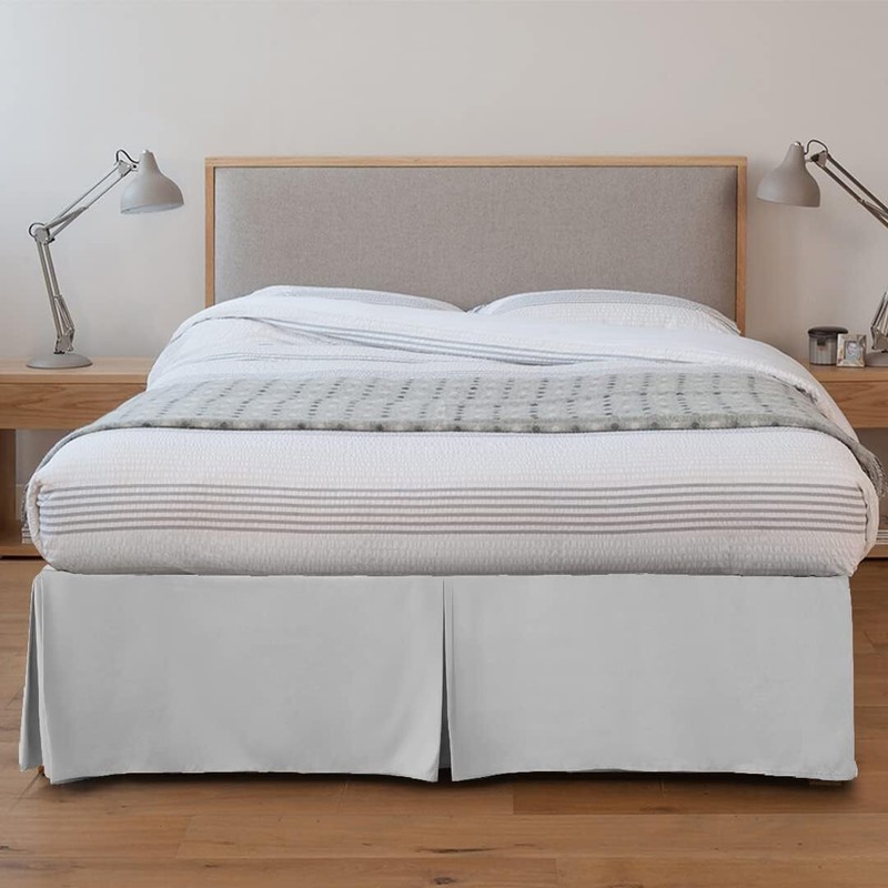 Lux Decor Collection Bed Skirt - Easy Fit King Bed Skirt 16 Inch Tailored Drop - gallery