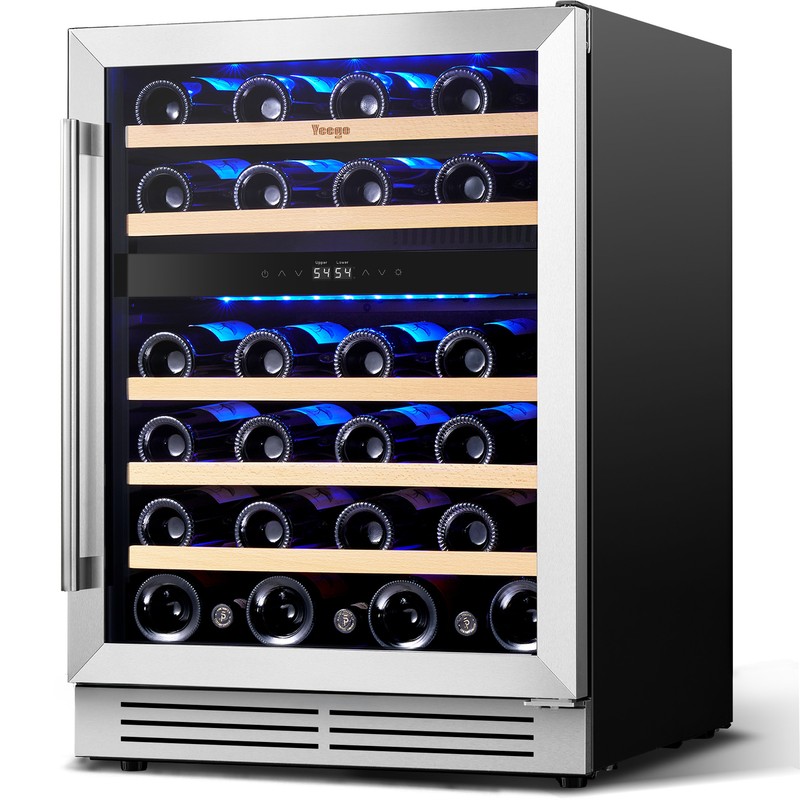Yeego 24" Wine Cooler Dual Zone 46 Bottles 5.1 Cu.ft 40-65°F Under Counter Home gallery
