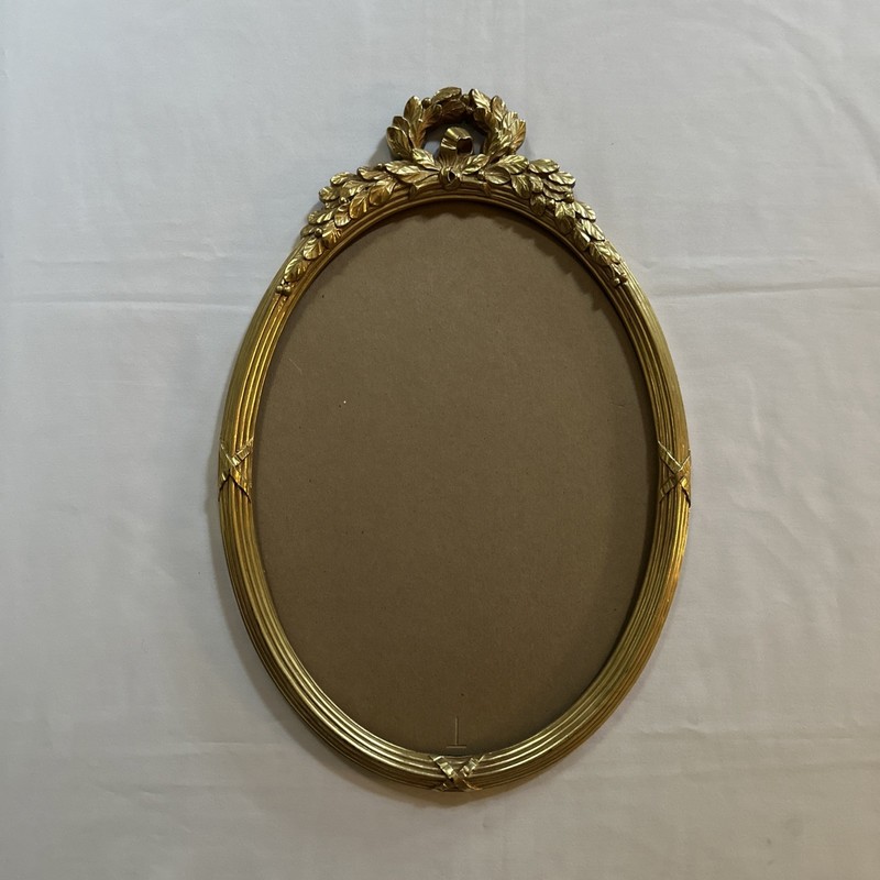 Oval Mirror FRAME ONLY Gold Guilded Homco MCM Vtg Ornate Hollywood Regency 19x13 gallery
