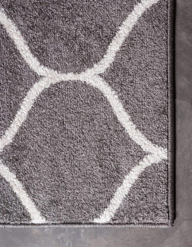 Trellis Frieze Area Rug - 7' Square, Dark Gray/Ivory, Stylish & Modern gallery