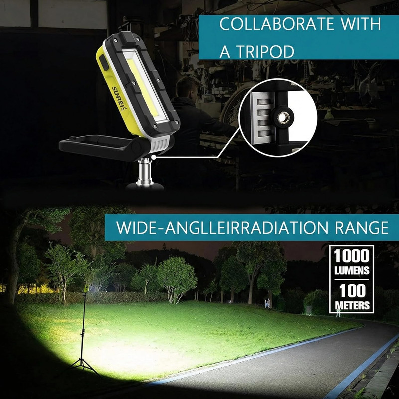 LED Rechargeable Magnetic Work Lights COB Mechanic Lights,1200 Lumens, Magnetic gallery