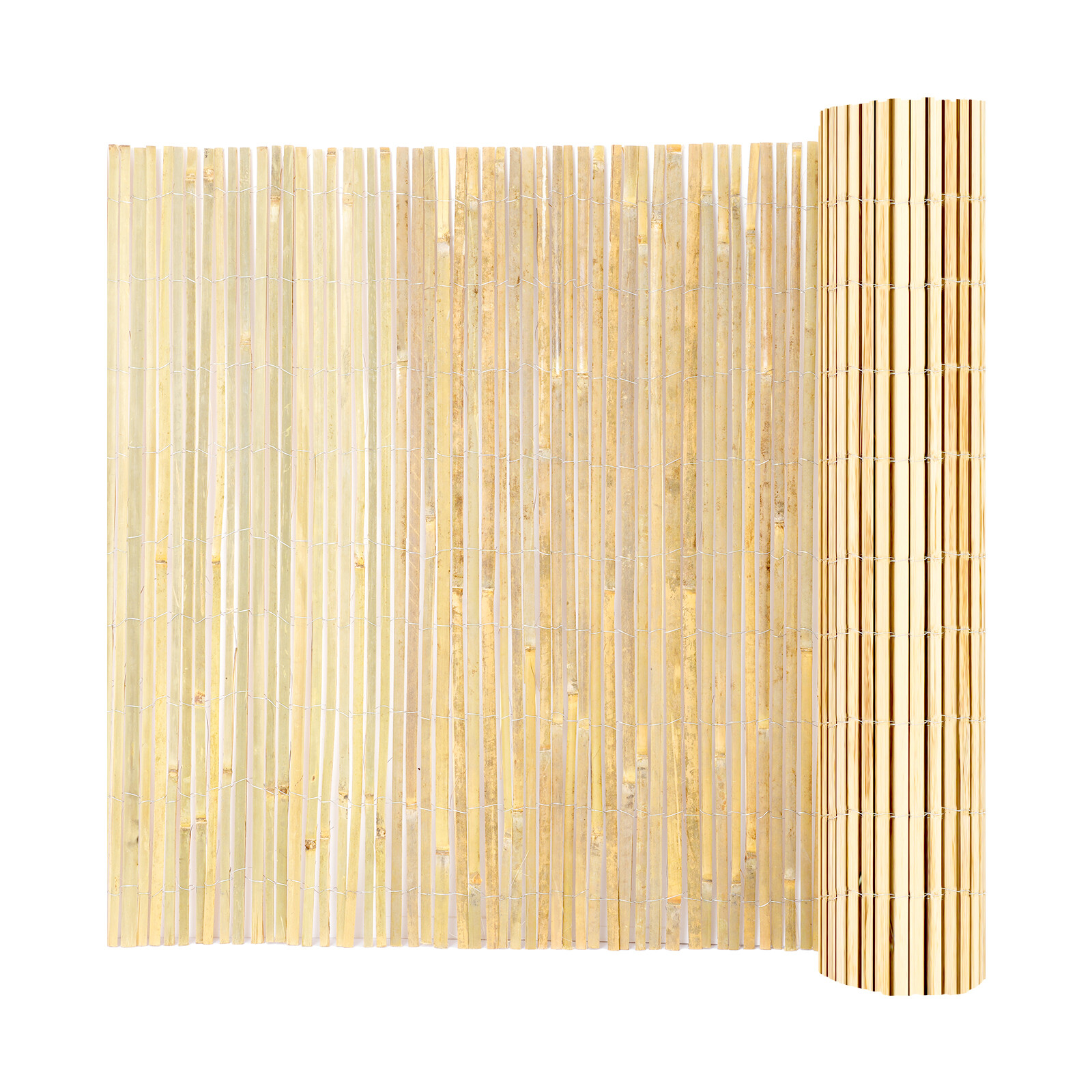 VEVOR Natural Bamboo Slat Screening Privacy Bamboo Slat Fence 6 ft H x 16 ft L gallery