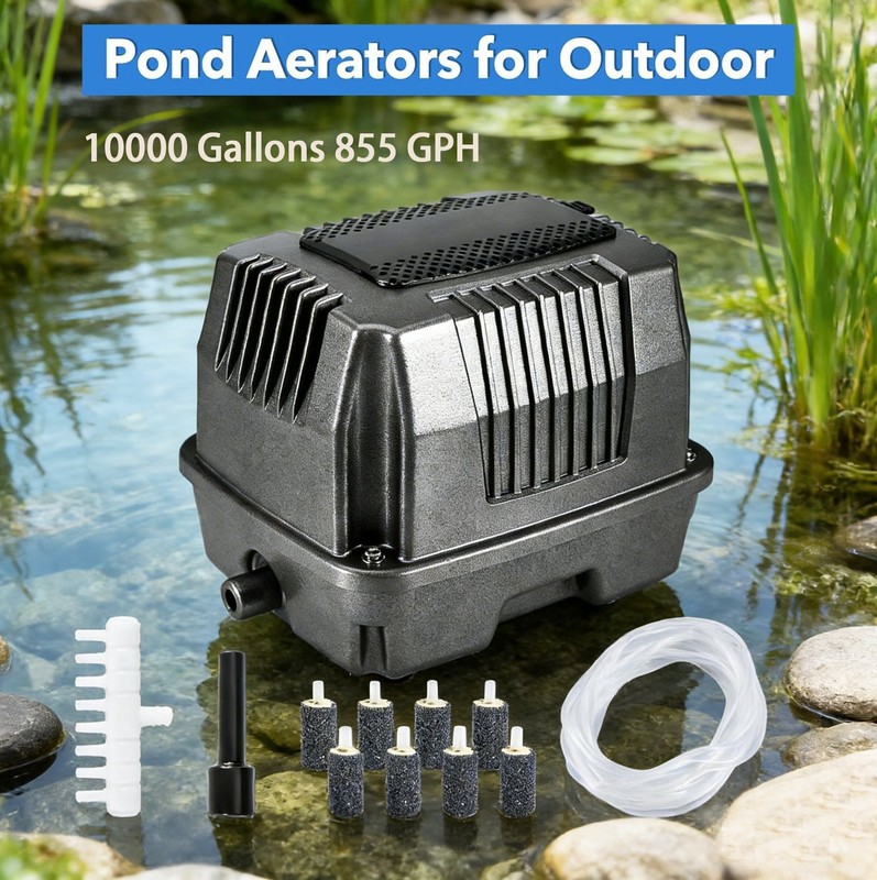 855 GPH Linear Pond Air Pump, Pond Aerator for Outdoor Up to 10000 Gallons USA gallery