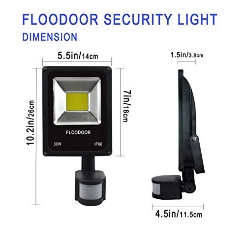 30W LED Motion Sensor Flood Light - Waterproof, Super Bright 2700LM, 6000K, 2 Pa gallery