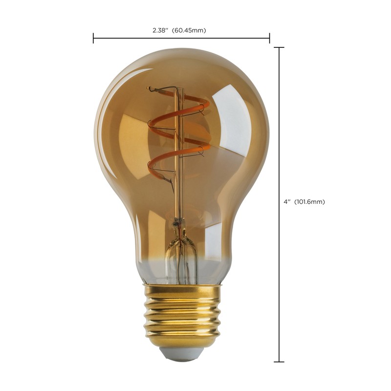 4W =25W Dimmable A19 LED Filament Vintage Nostalgic Amber Medium E26 Base Bulb gallery
