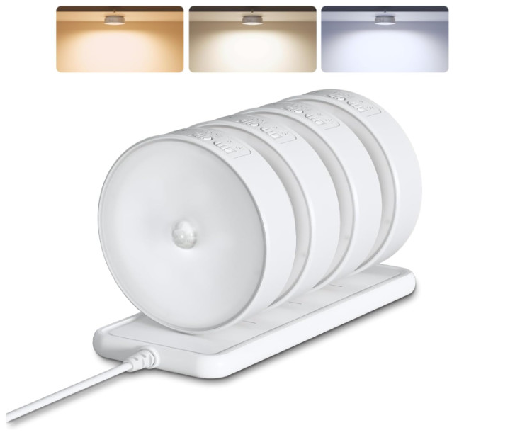 4 Luces LED Magnéticas con Sensor de Movimiento, Regulables, Recargables 1200mAh gallery