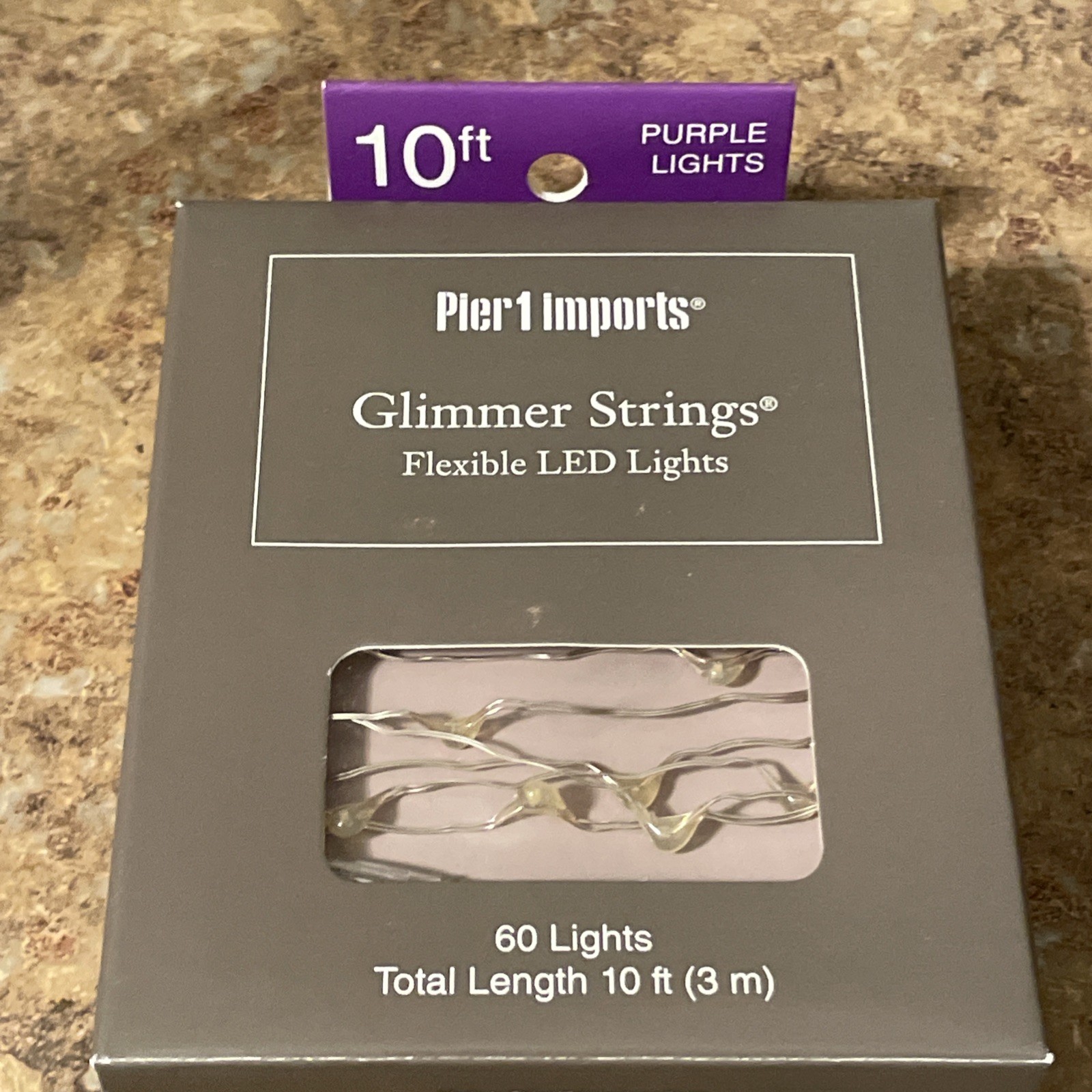 Pier 1 Imports Purple Glimmer String Led Lights, 60 lights, 10 feet long NIB gallery